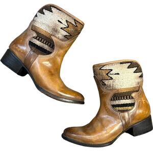 Freebird by Steven Brown Leather Western Ankle Boots